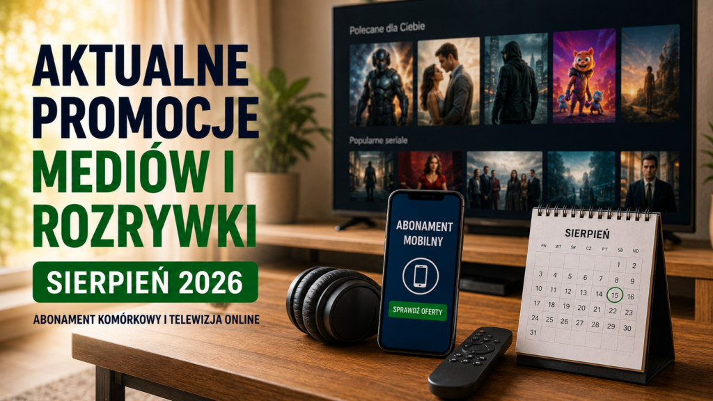 Aktualne promocje mediów, abonamentów i telewizji online – sierpień 2026