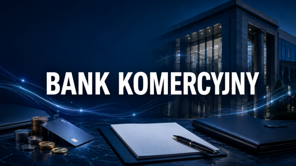 Bank komercyjny obsługujący depozyty, rachunki i kredyty klientów