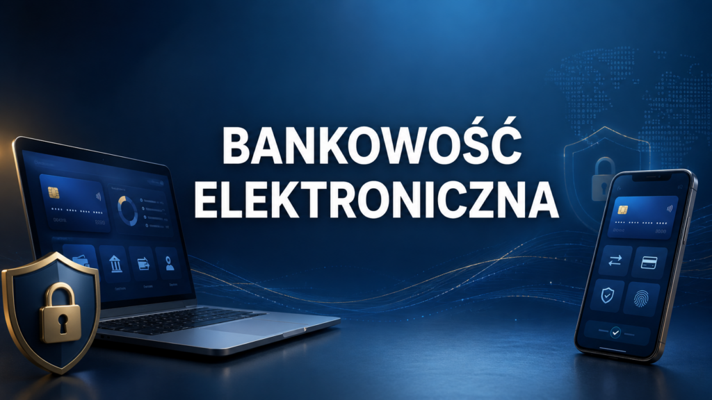 Bankowość elektroniczna na laptopie i smartfonie