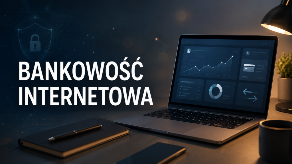 Bankowość internetowa na ekranie laptopa do zarządzania finansami online