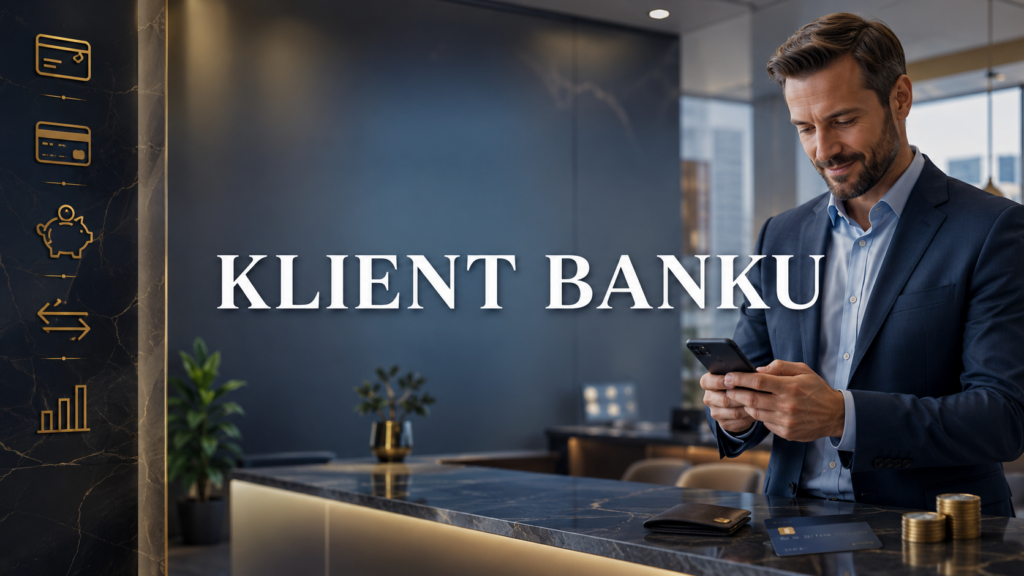 Klient banku korzystający z nowoczesnych usług bankowych
