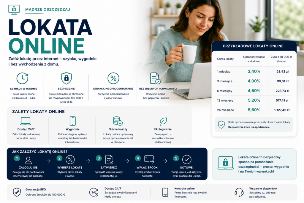 Lokata online – zakładanie lokaty bankowej przez internet