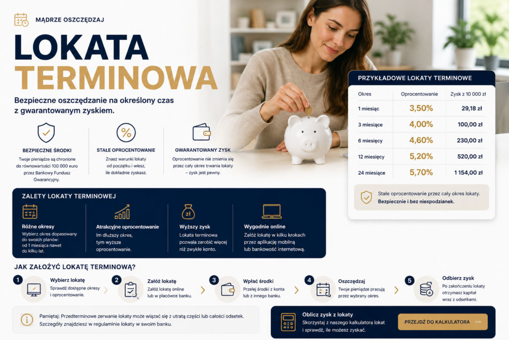 Lokata terminowa – pieniądze zdeponowane w banku na określony czas