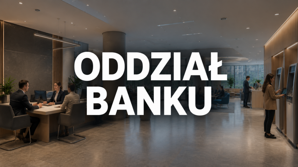 Oddział banku z nowoczesną salą obsługi klientów