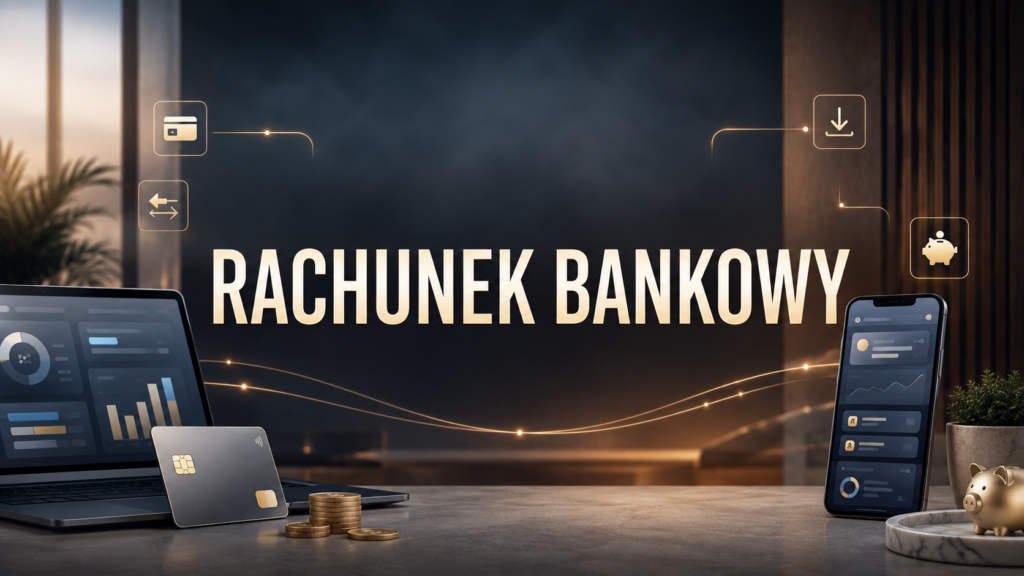 Rachunek bankowy przedstawiony jako nowoczesne centrum zarządzania pieniędzmi