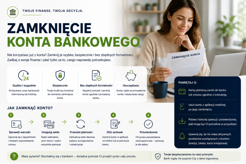 Zamknięcie konta bankowego – symboliczne zakończenie korzystania z rachunku